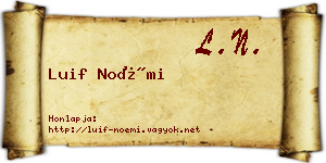 Luif Noémi névjegykártya